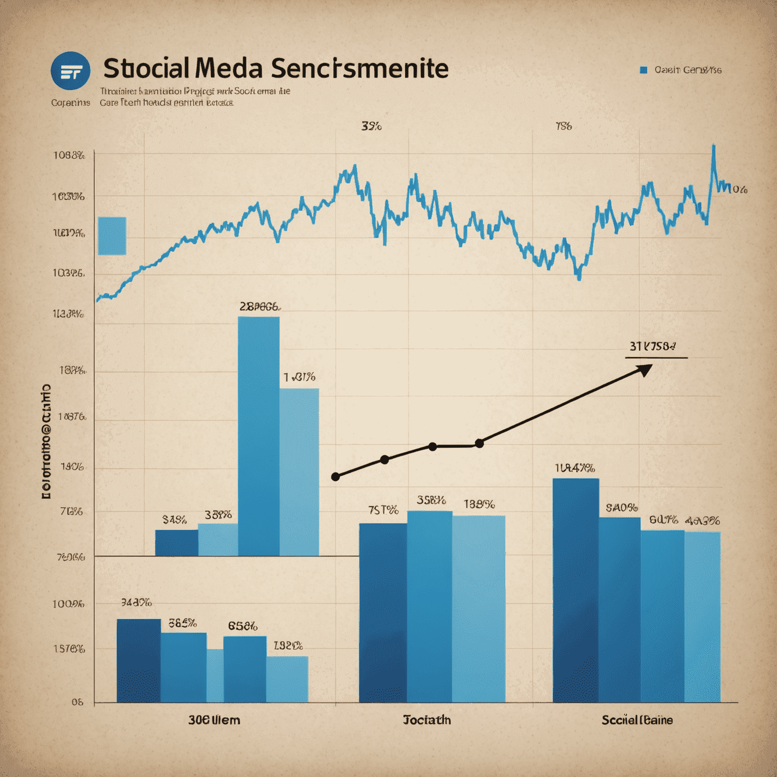 Grafic care arată corelația dintre sentimentul social media și prețul acțiunilor pentru o companie tech